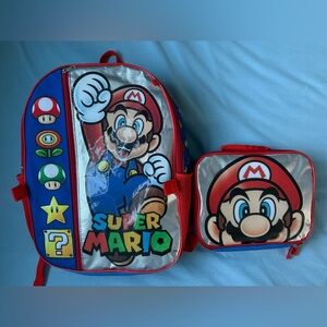 Nintendo Super Mario Red and Blue Kids Backpack Set